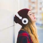 Woman listening to music with closed eyes
